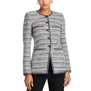 NEW VERONICA BEARD Alessia Metallic Tweed Cutaway Jacket, Size 2